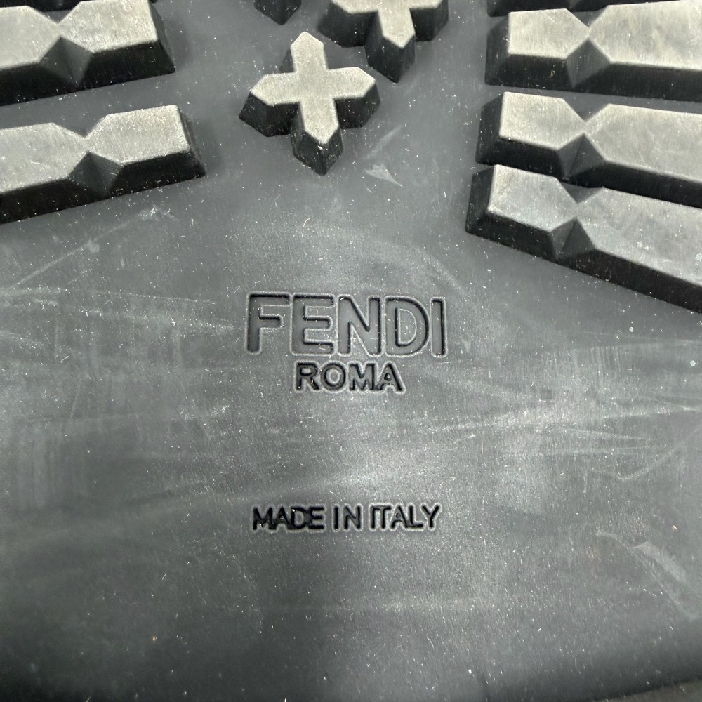 Fendi Zucca FF Platform Sandals Monogram Logo Brown Black Gladiator Sz 38 / 8 - Picture 12 of 13